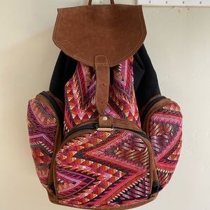 A beautiful, one of a kind, handmade leather backpack.